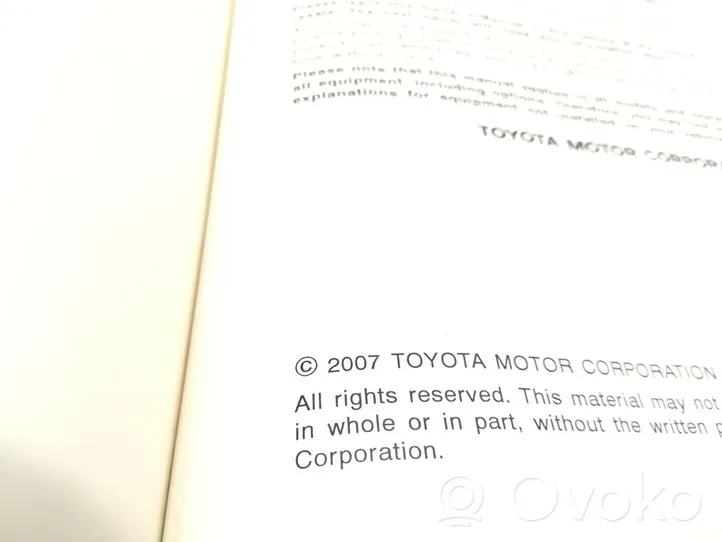 Toyota Avensis T250 Carnet d'entretien d'une voiture 