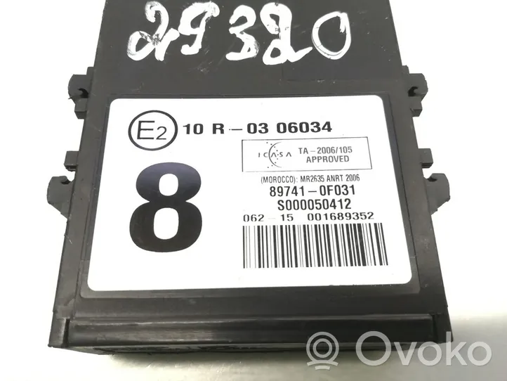 Toyota Verso Avaimettoman käytön ohjainlaite/moduuli 89741-0F031