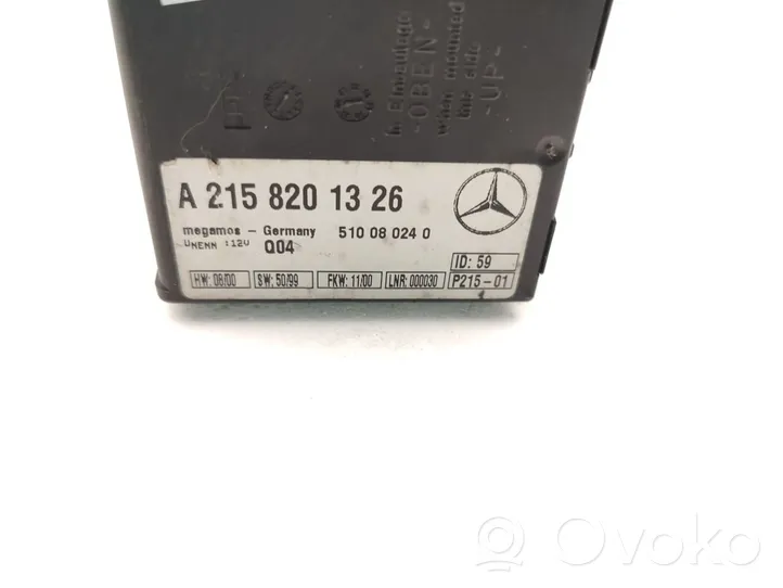 Mercedes-Benz CL C215 Hälytyksen ohjainlaite/moduuli A2158201326