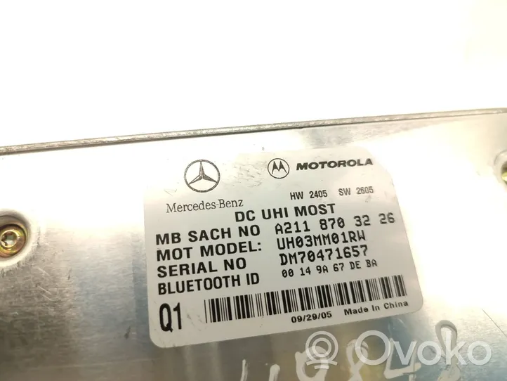 Mercedes-Benz A W169 Bluetoothin ohjainlaite/moduuli A2118703226