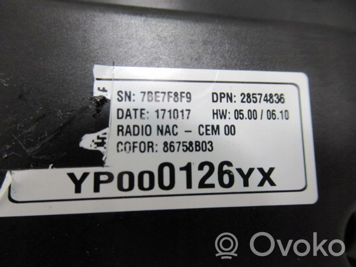 Opel Crossland X Radio/CD/DVD/GPS-pääyksikkö 28574836