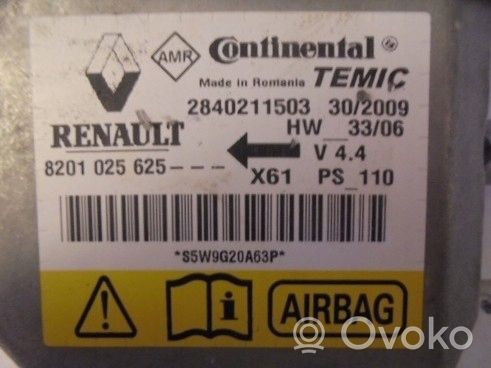 Renault Kangoo III Sterownik / Moduł Airbag 8201025625