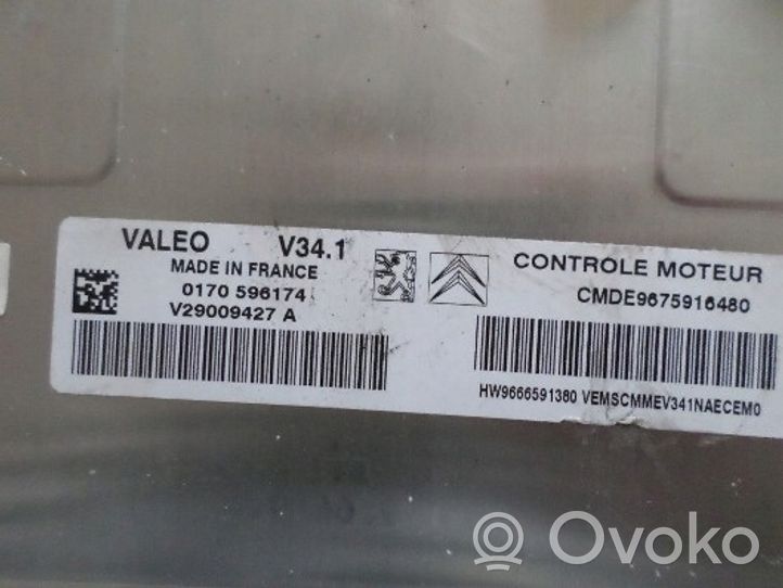 Citroen C3 Komputer / Sterownik ECU i komplet kluczy 9675916480