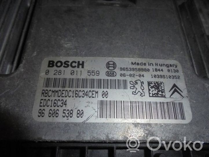 Citroen C3 Juego de cerradura y set ECU del motor 9660653880