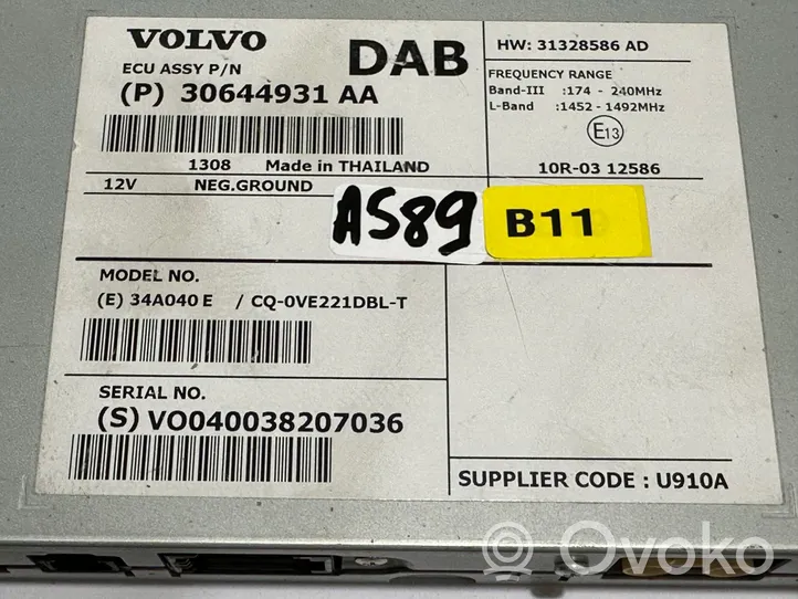 Volvo S80 Moduł / Sterownik anteny 30644931AA