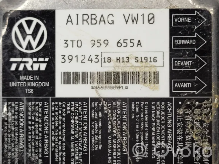 Skoda Superb B6 (3T) Sterownik / Moduł Airbag 3T0959655A