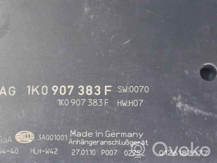 Volkswagen PASSAT B7 Piekabes āķa vadības bloks 1K0907383F