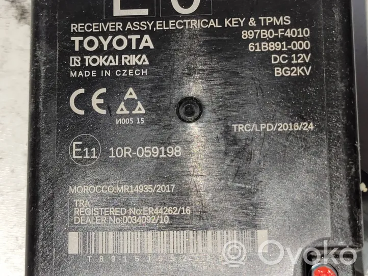 Toyota C-HR Avaimettoman käytön ohjainlaite/moduuli 897B0F4010