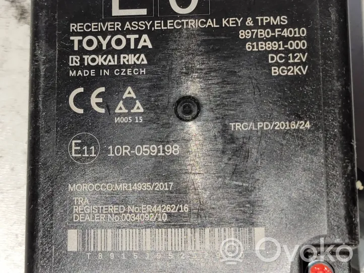 Toyota C-HR Beraktės sistemos KESSY (keyless) valdymo blokas/ modulis 897B0F4010