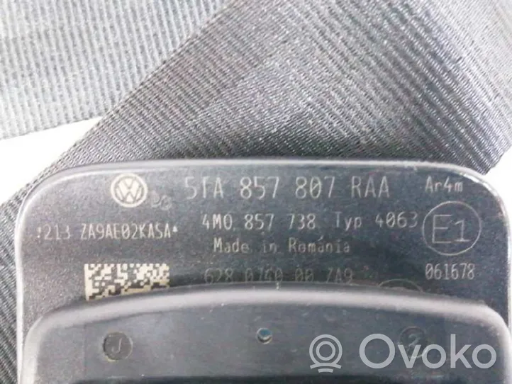Volkswagen Touran II Ceinture de sécurité arrière centrale (siège) 5TA857807RAA