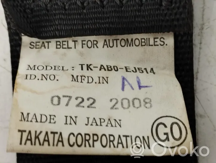 Honda Accord Keskipaikan turvavyö (takaistuin) TKAB0EJ514