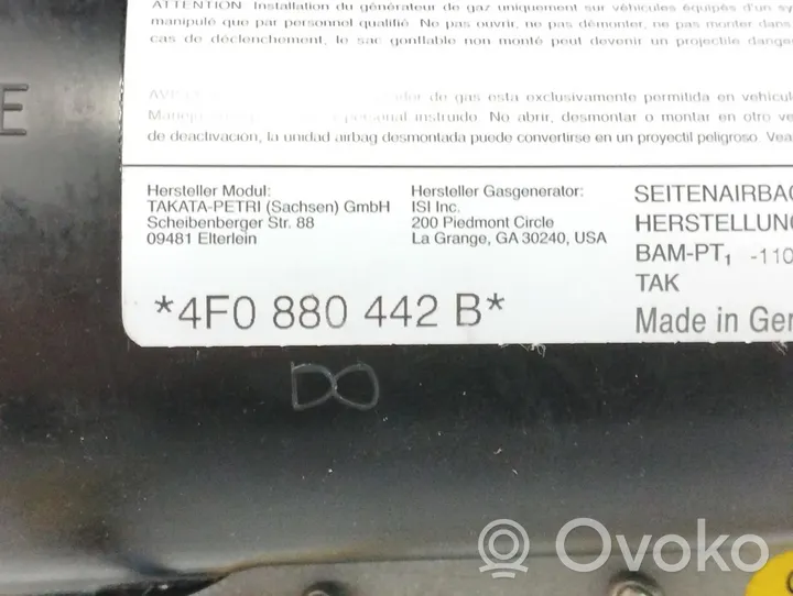 Audi A6 S6 C6 4F Aizmugurējo durvju drošības spilvens 4F0880442B