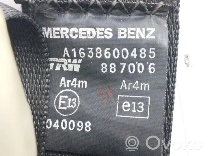 Mercedes-Benz ML W163 Saugos diržas galinis A1638600485