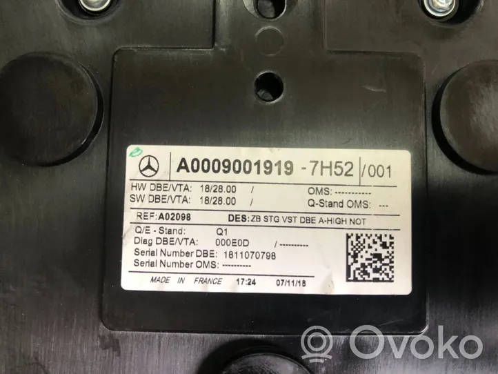 Mercedes-Benz A W177 Panel oświetlenia wnętrza kabiny A0009001919