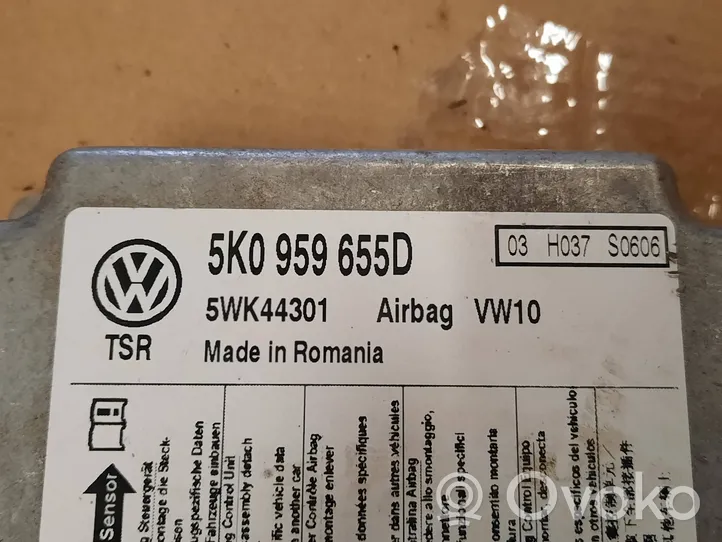 Volkswagen Golf VI Turvatyynyn ohjainlaite/moduuli 5K0959655D