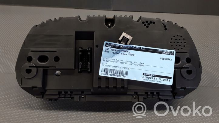 BMW 1 E81 E87 Tachimetro (quadro strumenti) 697464501