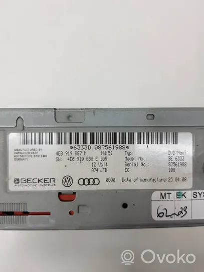 Audi A4 S4 B8 8K Unité de navigation Lecteur CD / DVD 4E0919887M