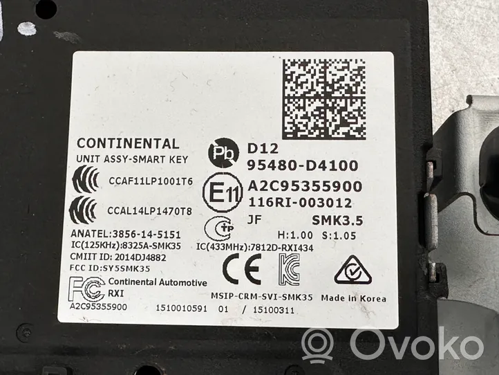 KIA Optima Module de contrôle sans clé Go 95480D4100