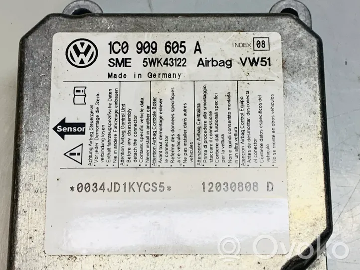 Volkswagen Transporter - Caravelle T4 Sterownik / Moduł Airbag 1C0909605A