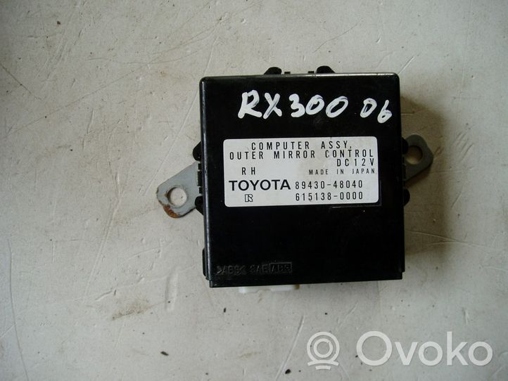 Lexus RX 330 - 350 - 400H Módulo de control del espejo lateral 8943048040