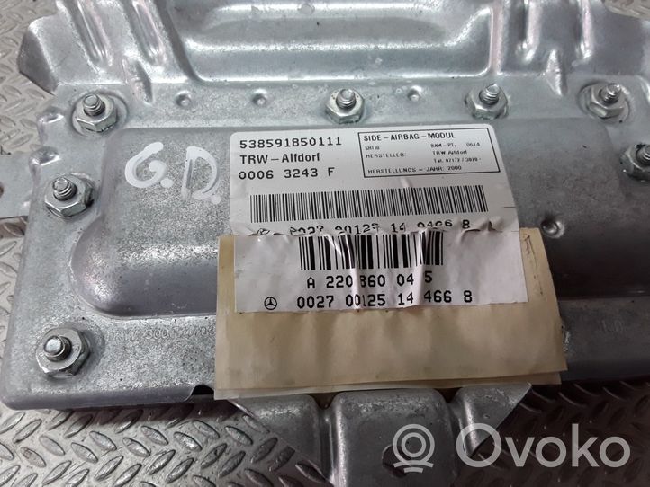 Mercedes-Benz S W220 Takaoven turvatyyny A2208600405