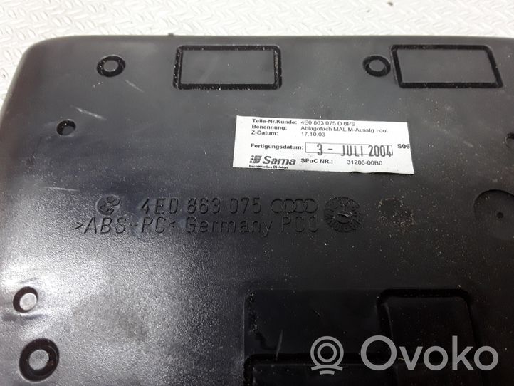 Audi A8 S8 D3 4E Kita centrinė konsolės (tunelio) detalė 4E0863075