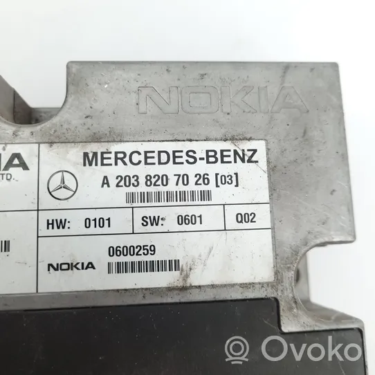 Mercedes-Benz C W203 Centralina/modulo telefono A2038207026