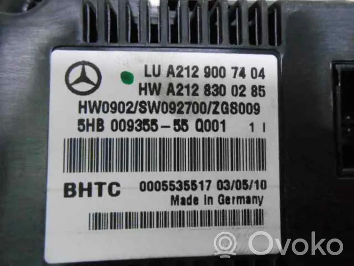 Mercedes-Benz E C207 W207 Ilmastoinnin ohjainlaite 5HB00935555Q001