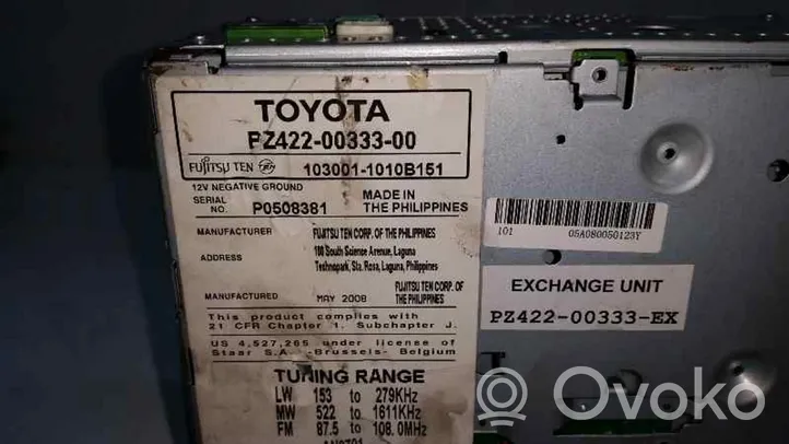 Toyota Yaris Panel / Radioodtwarzacz CD/DVD/GPS 1030011010B151