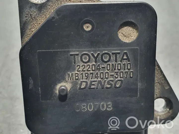 Toyota Corolla Verso AR10 Mass air flow meter 222040N010