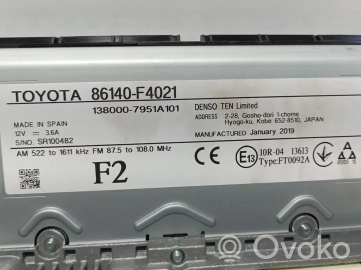 Toyota C-HR Unità principale autoradio/CD/DVD/GPS 86140F4021