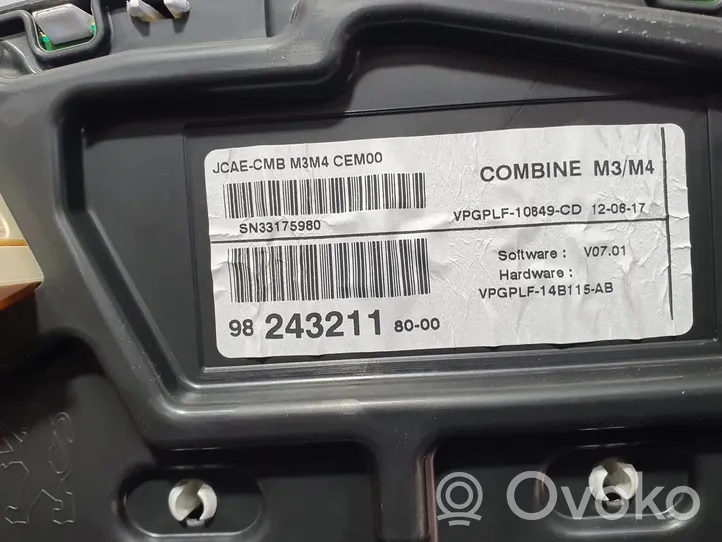 Citroen C-Elysée Compteur de vitesse tableau de bord 982432118000