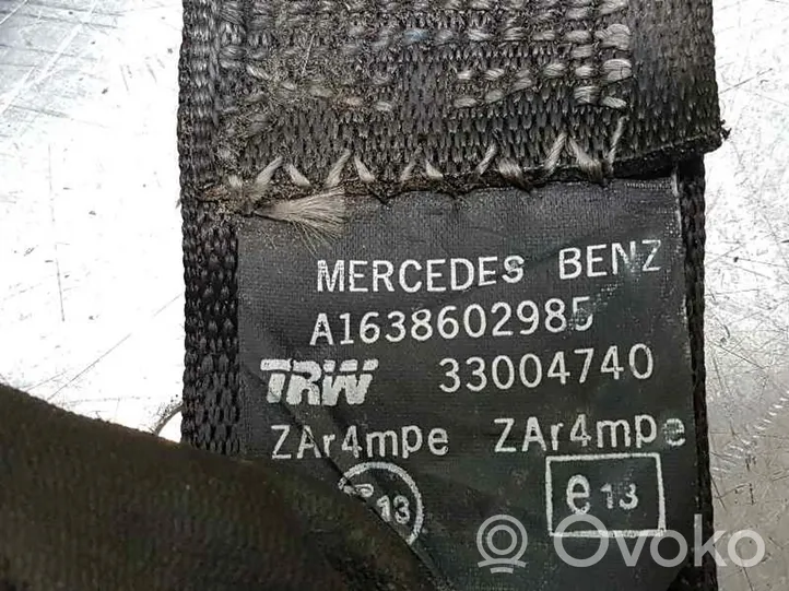 Mercedes-Benz ML W163 Fibbia della cintura di sicurezza anteriore A1638602985
