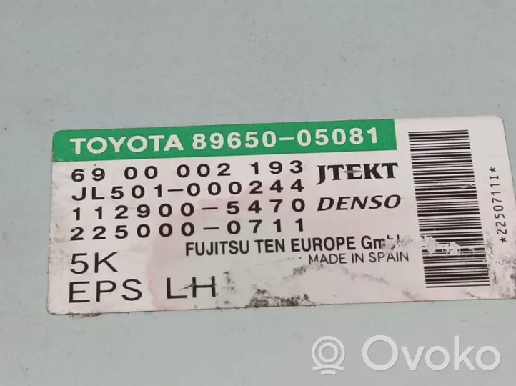 Toyota Avensis T270 Ohjaustehostimen ohjainlaite/moduuli 8965005081