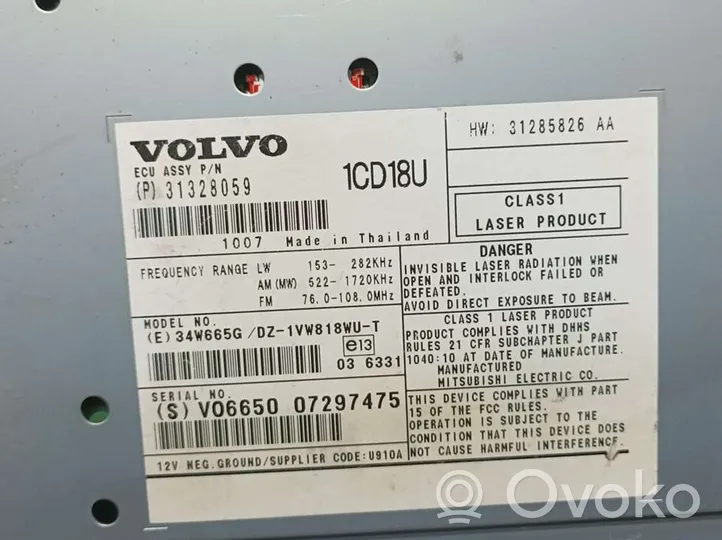 Volvo V50 Unità principale autoradio/CD/DVD/GPS 31328059