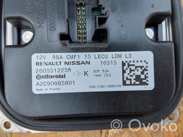 Renault Clio IV Ajovalojen virranrajoitinmoduuli Xenon 260551225R