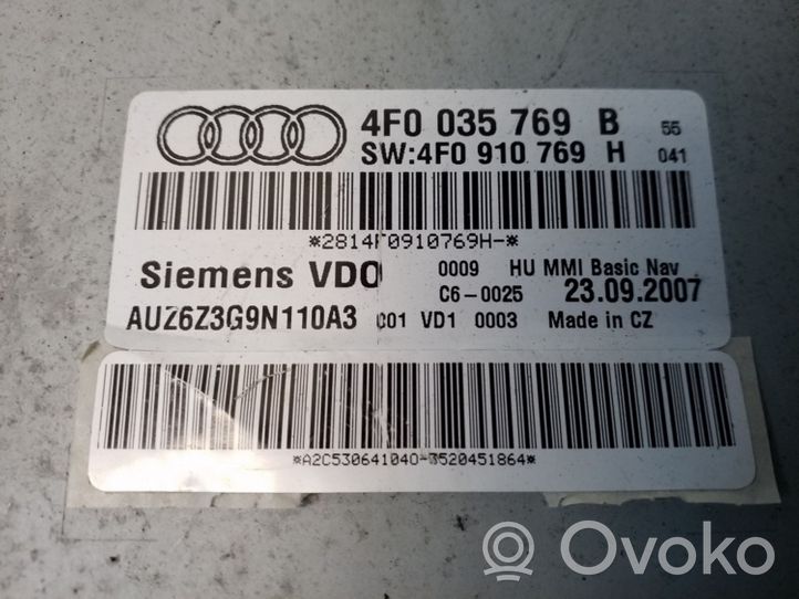 Audi A6 S6 C6 4F Reproductor CD/DVD y unidad de navegación 4F0035769B