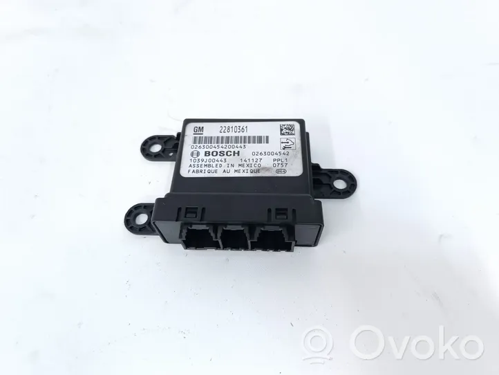 Opel Astra J Pysäköintitutkan (PCD) ohjainlaite/moduuli 22810361