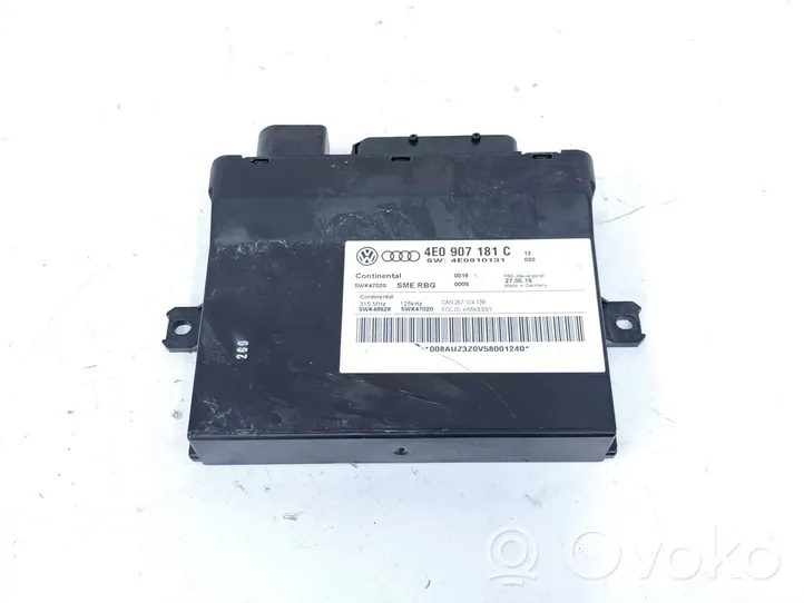 Audi A8 S8 D3 4E Module de contrôle sans clé Go 4E0907181C