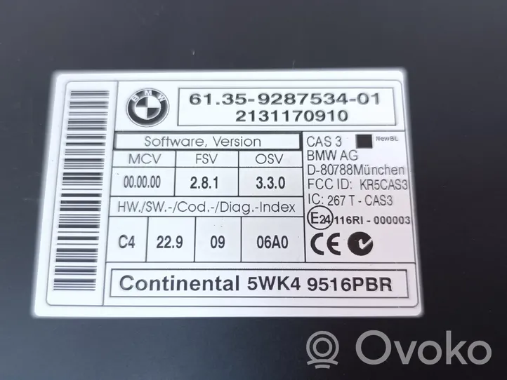 BMW X1 E84 Moduł / Sterownik CAS 9287534