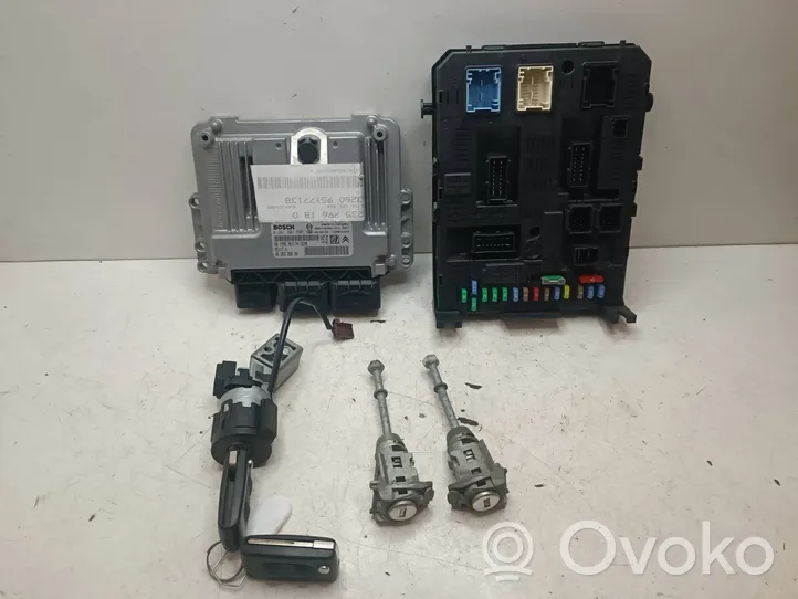 Peugeot 3008 I Komputer / Sterownik ECU i komplet kluczy 9663193780