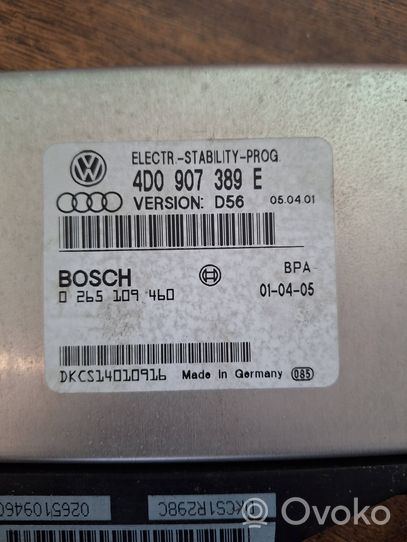 Audi A8 S8 D2 4D Centralina ESP (controllo elettronico della stabilità) 4D0907389E