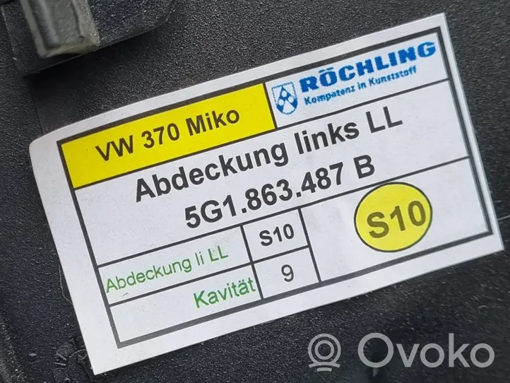 Volkswagen Golf VII Osłona boczna tunelu środkowego 5G1863487B
