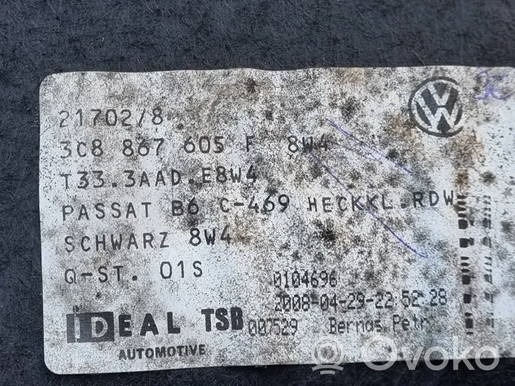 Volkswagen PASSAT CC Apdaila galinio dangčio 3C8867605F