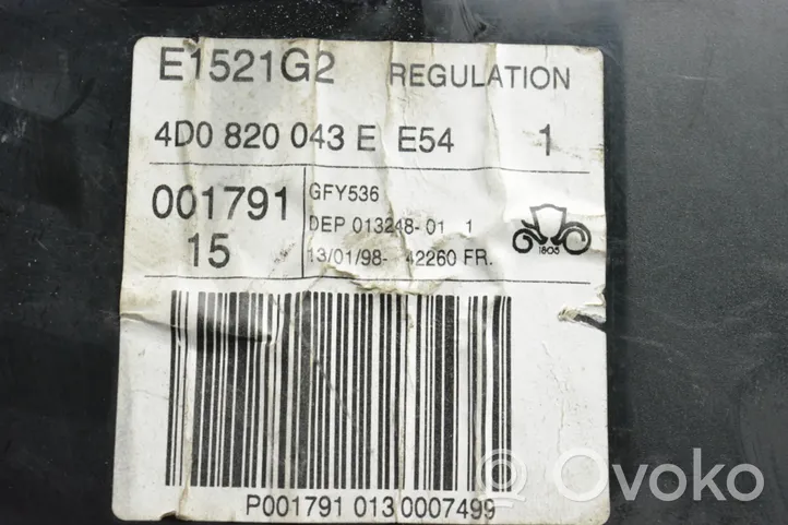 Audi A8 S8 D2 4D Module unité de contrôle climatisation 4d0820043e