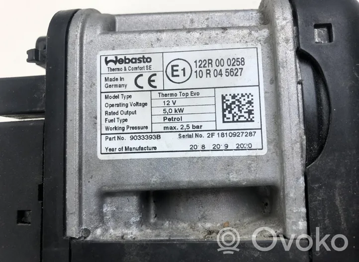 Volkswagen PASSAT B8 Auxiliary pre-heater (Webasto) 9033393B