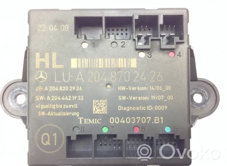 Mercedes-Benz C W204 Oven ohjainlaite/moduuli 00404719B0