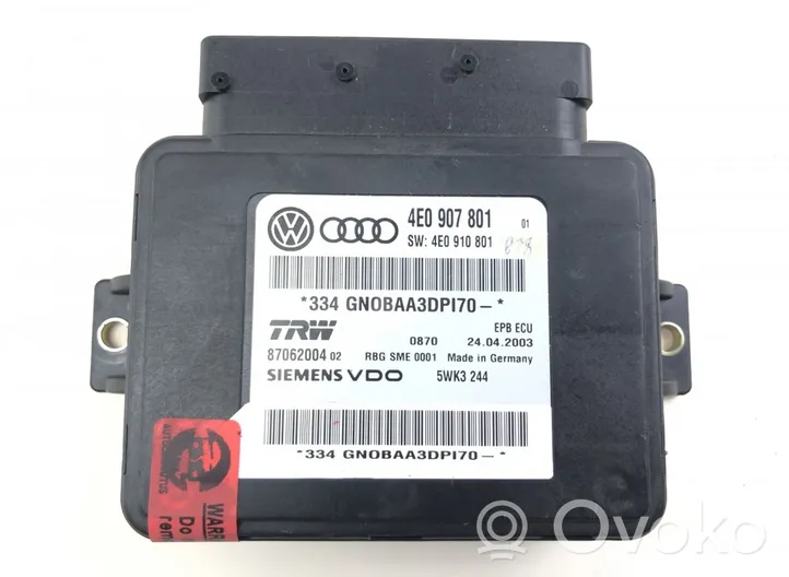 Audi A8 S8 D3 4E Modulo di controllo del freno a mano 4E0910801D