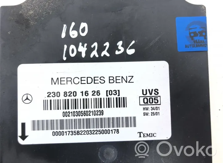 Mercedes-Benz SL R230 Centralina/modulo tettuccio apribile A2308205526