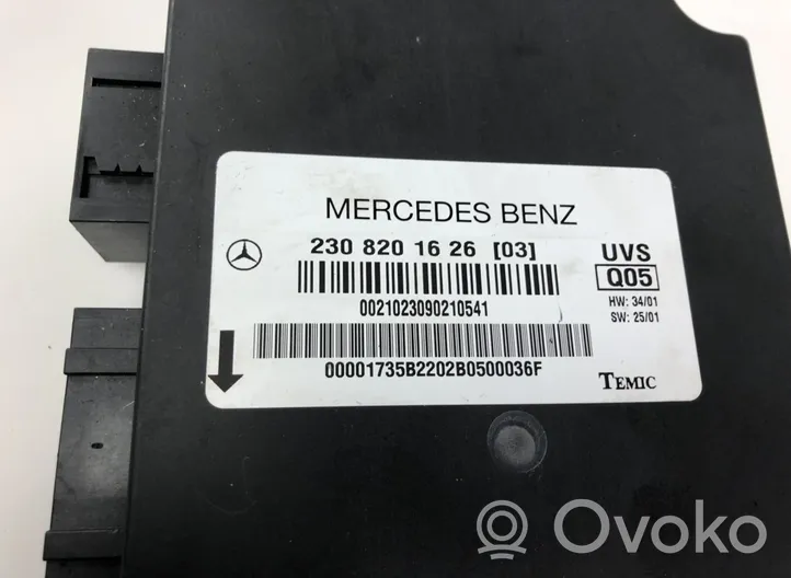 Mercedes-Benz SL R230 Kattoikkunan ohjainlaite/moduuli A2308205526